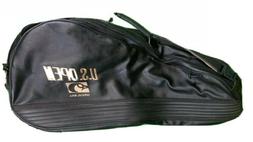 VINTAGE Wilson US Open 2-3 Racquet Tennis Bag Black Leather 